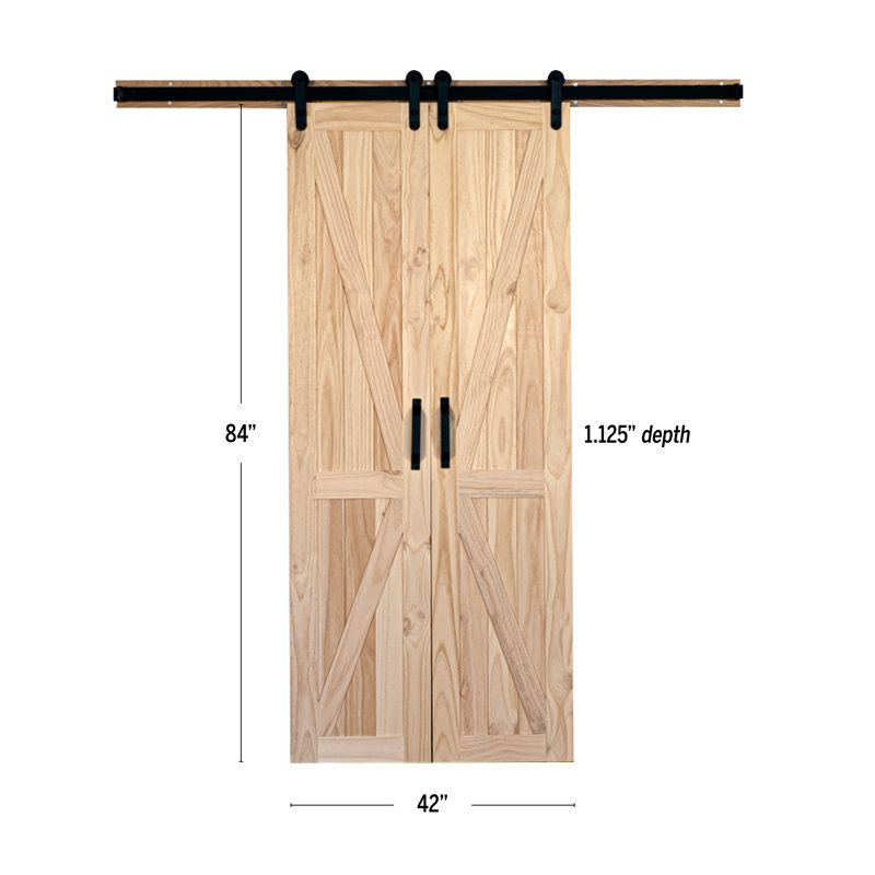 Home Fashion Technologies Paneled Wood Unfinished Barn Door with